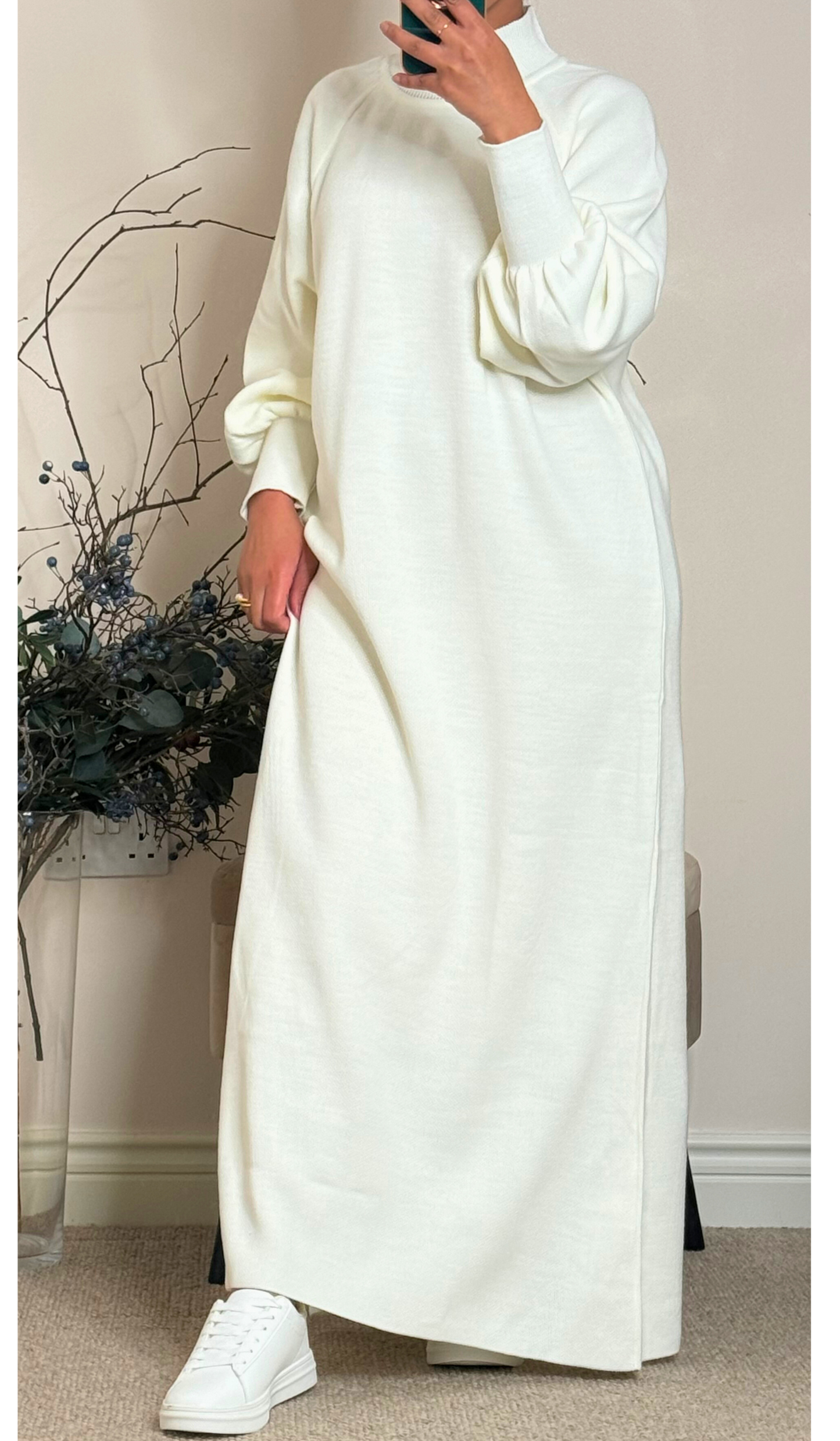 EMBER JUMPER DRESS - White - ATTIRE BY ZARSI