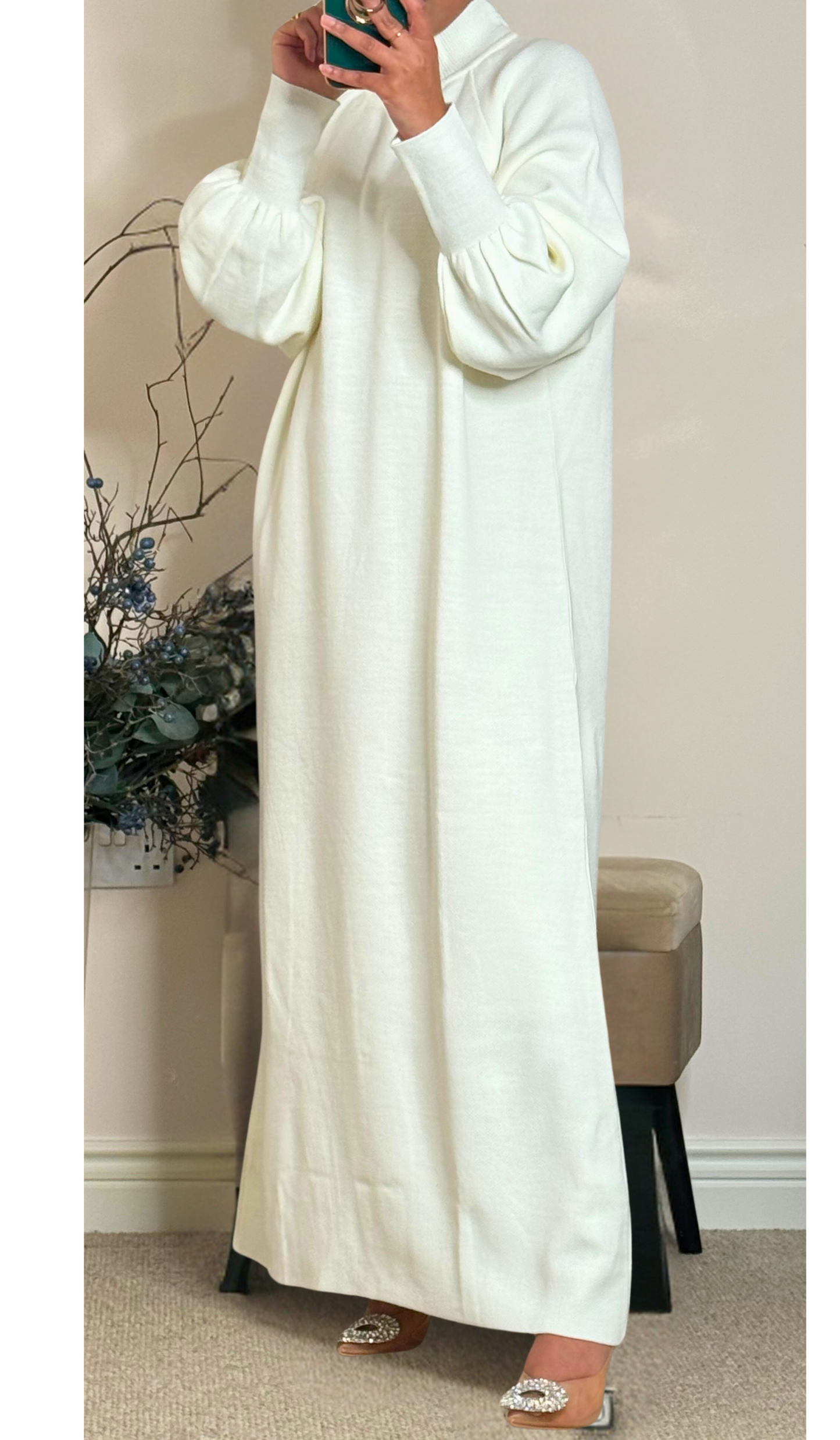 EMBER JUMPER DRESS - White - ATTIRE BY ZARSI