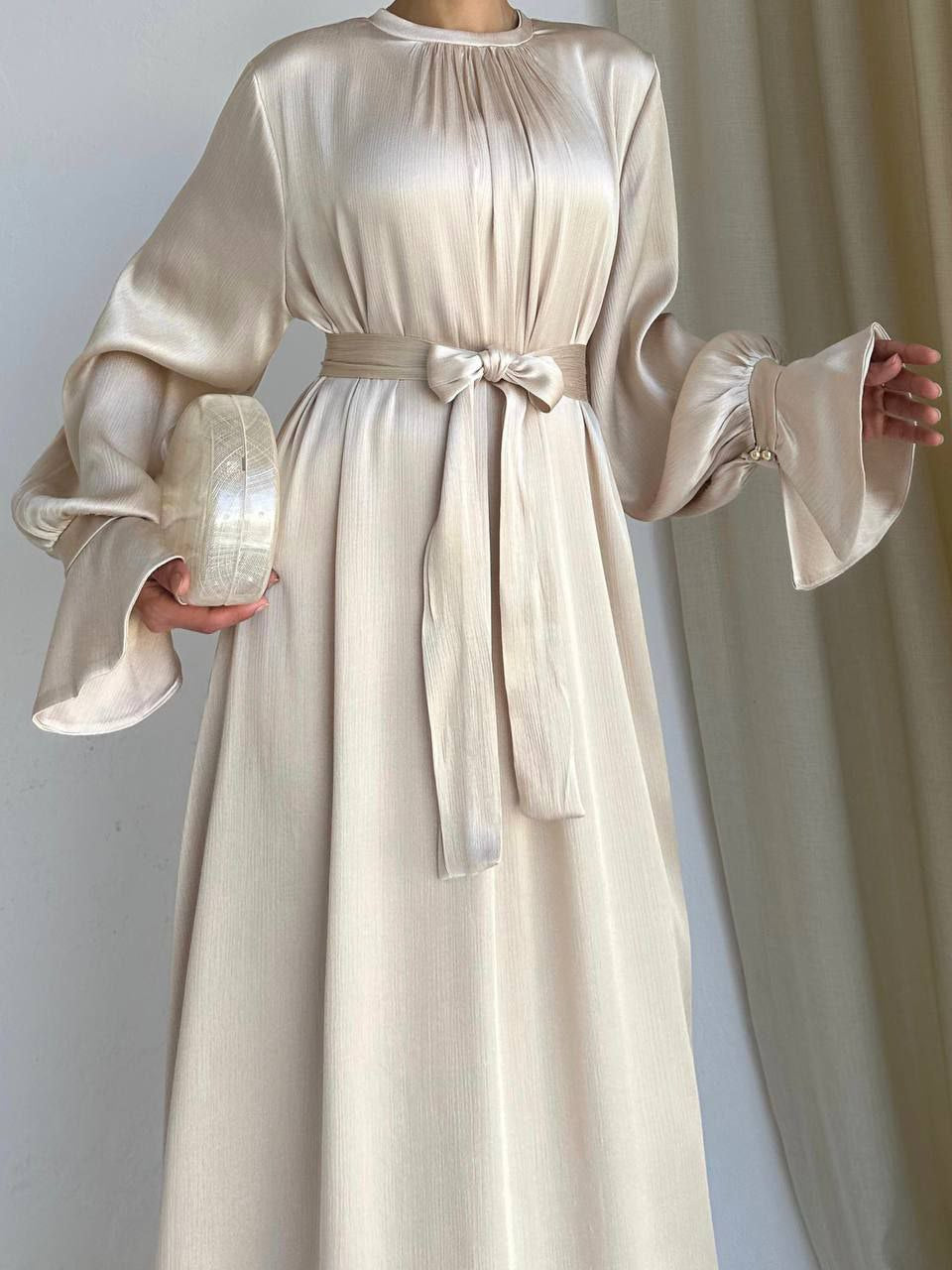 ZEPHYR DRESS - Beige Gold - ATTIRE BY ZARSI