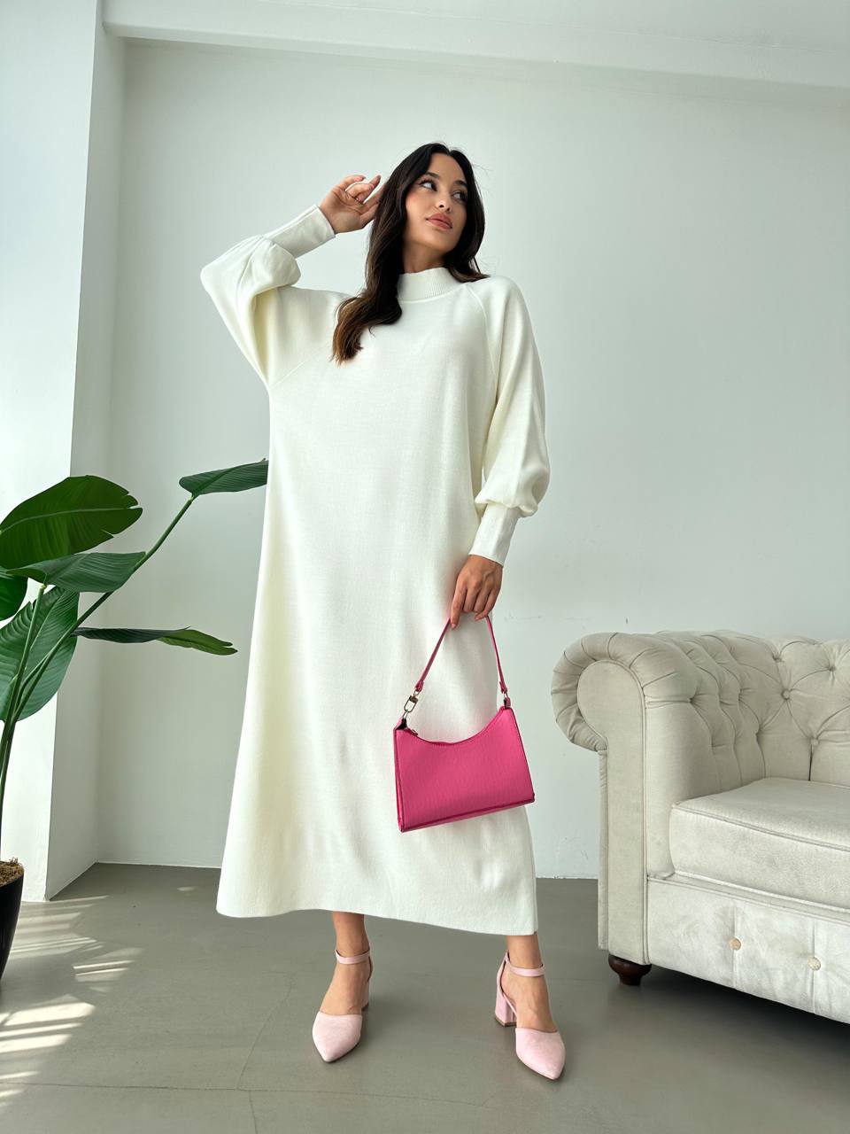 EMBER JUMPER DRESS - White - ATTIRE BY ZARSI