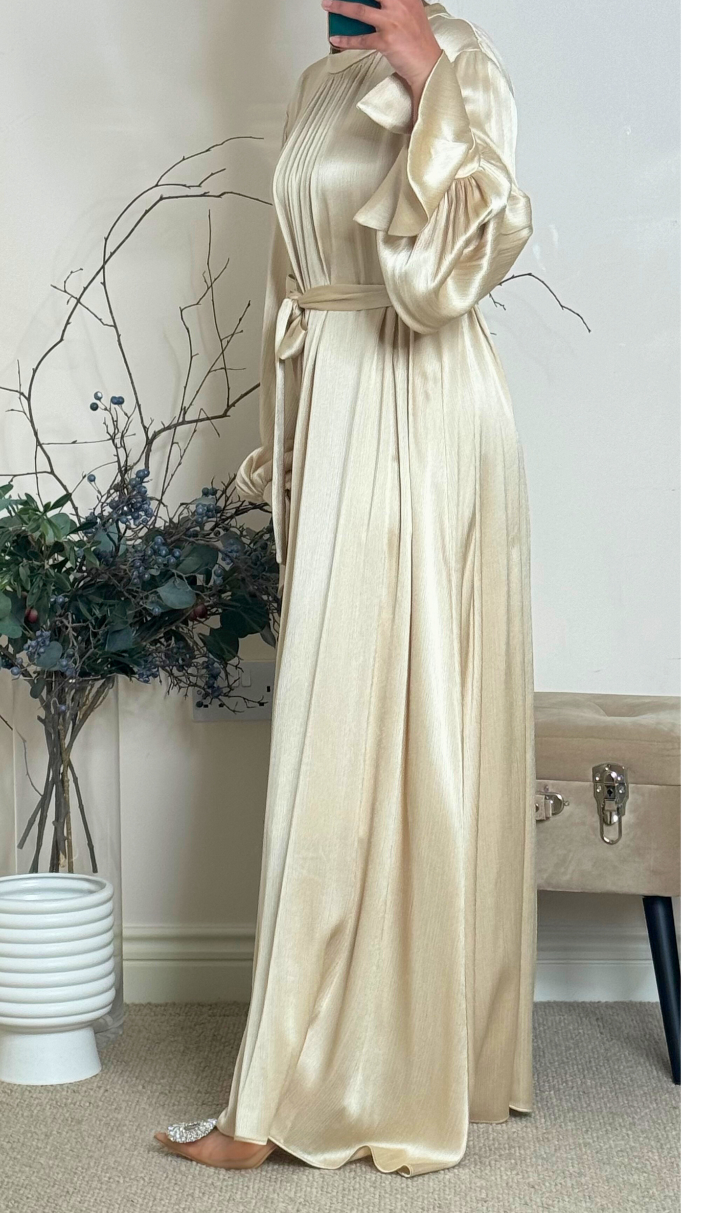 ZEPHYR DRESS - Beige Gold - ATTIRE BY ZARSI