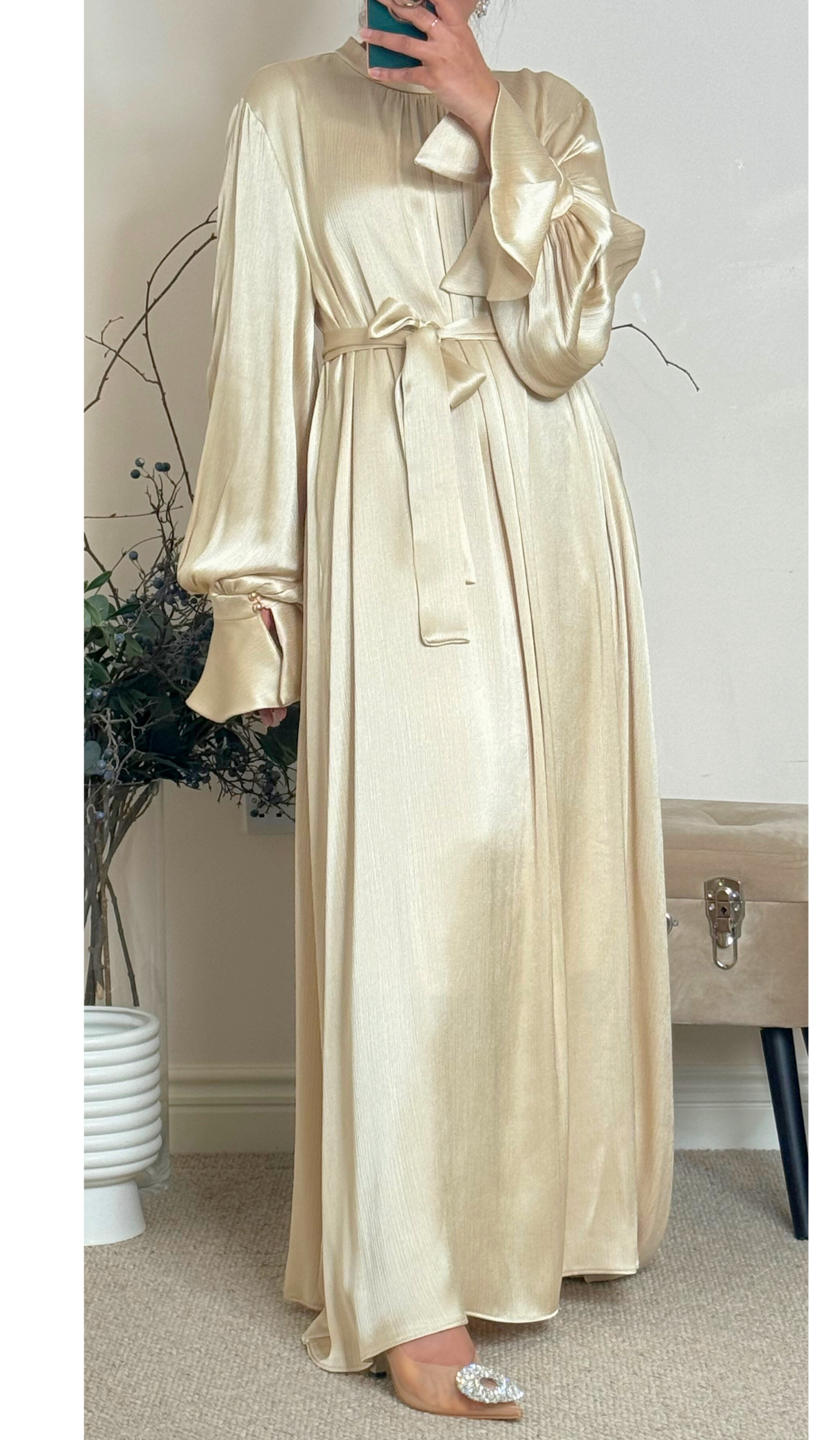 ZEPHYR DRESS - Beige Gold - ATTIRE BY ZARSI