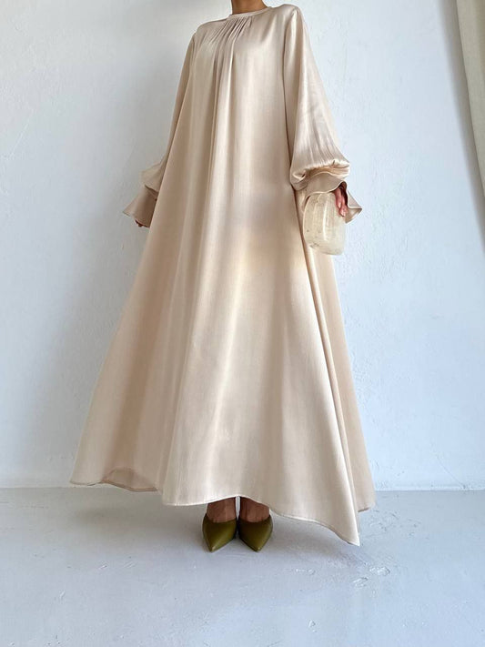 ZEPHYR DRESS - Beige Gold - ATTIRE BY ZARSI